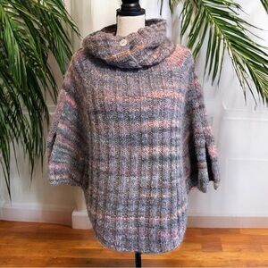 Anthropologie Maison Pholya Knit Cowl Neck Poncho Sweater L/XL - Cottagecore